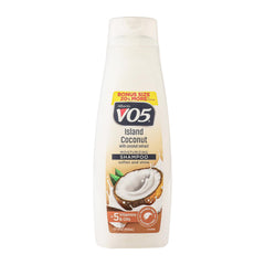 Alberto VO5 Island Coconut Shampoo bottle highlighting lightweight hydration and shine