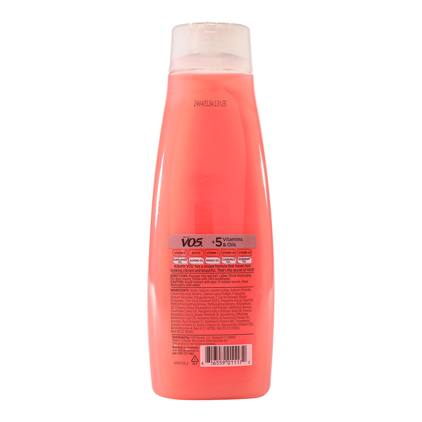 Alberto VO5 Moisture Milks shampoo strawberries-cream fragrance close-up conveys lasting aroma