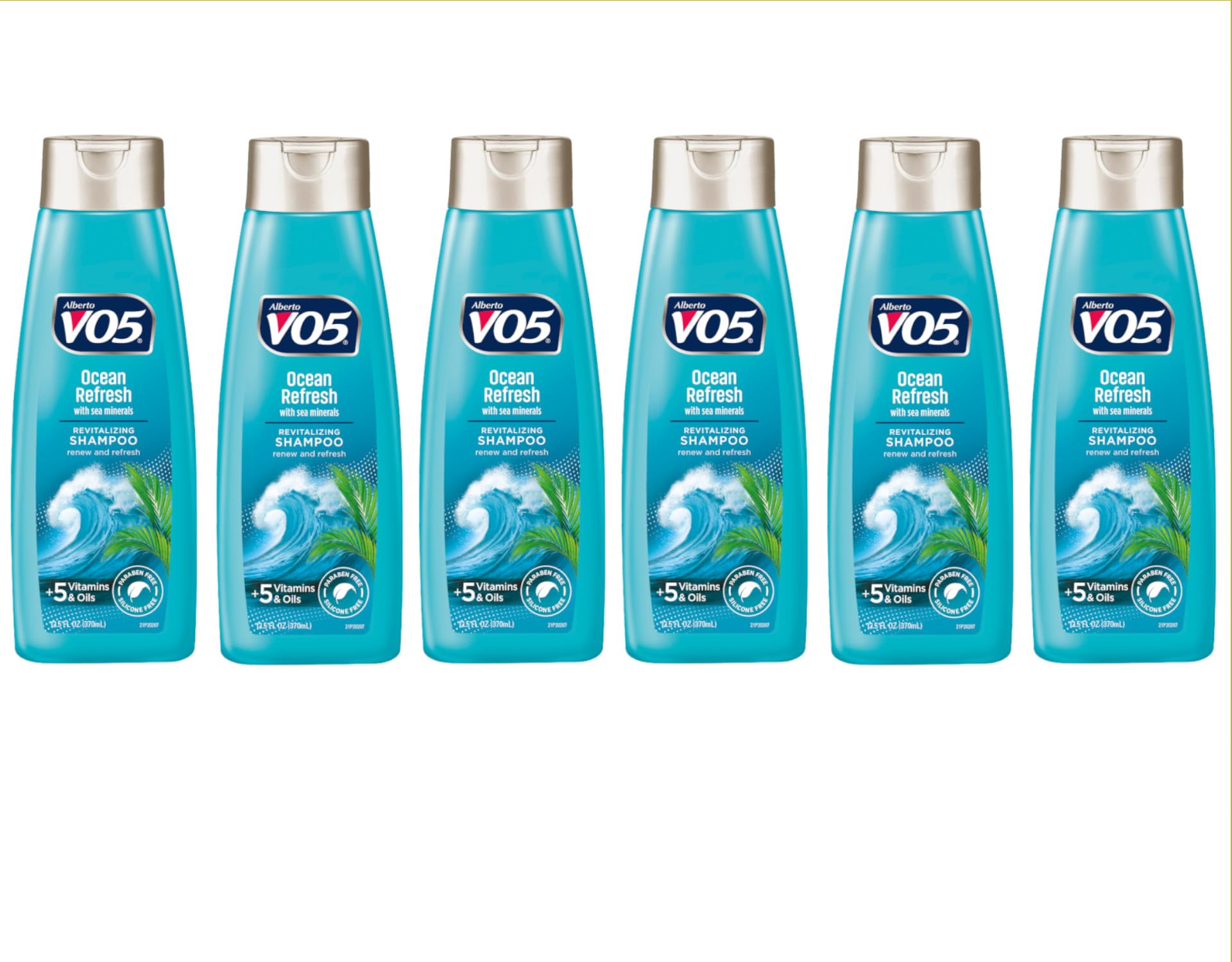 Alberto VO5 Ocean Refresh shampoo bottle highlighting sea minerals for revitalizing cleanse
