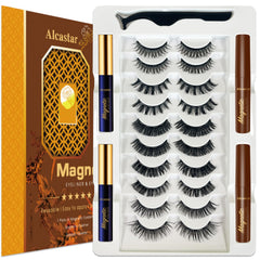 Alcastar+ magnetic eyelashes kit for natural look and easy wear.