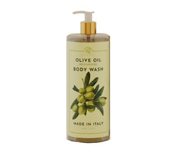 Alchimia Olive Oil Moisturizing Body Wash bottle front view with nourishing feel