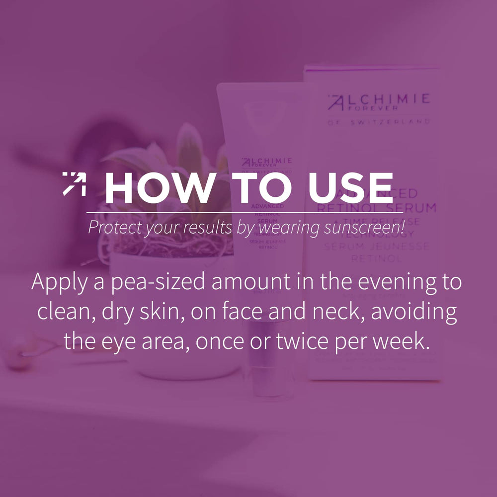 Alchimie Forever serum applied to face and neck during nightly routine