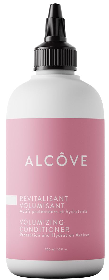 Alcôve Volumizing Conditioner bottle front, weightless hydration for fine hair