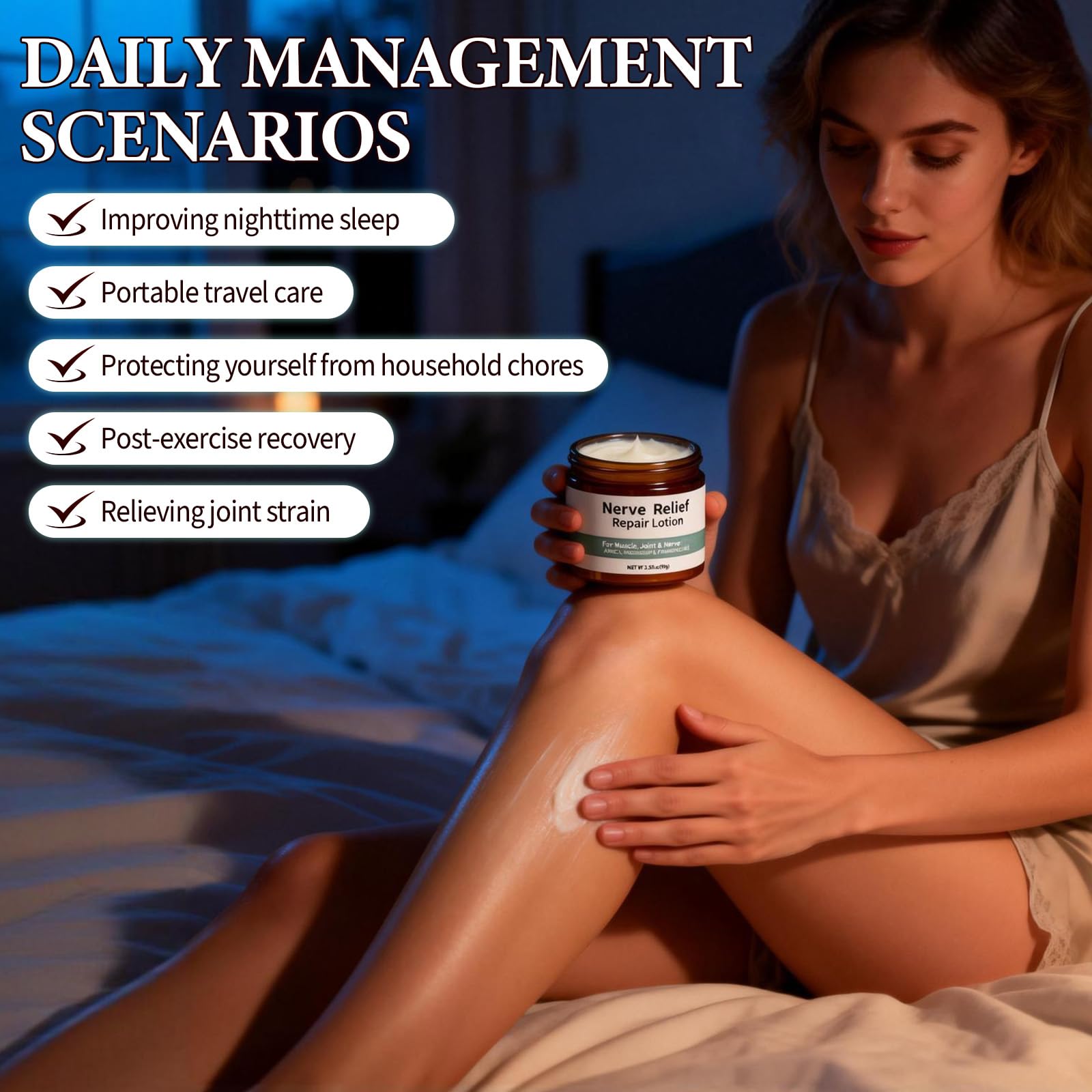 Alcura Nerve Cream applied to back area after activity for renewed ease.