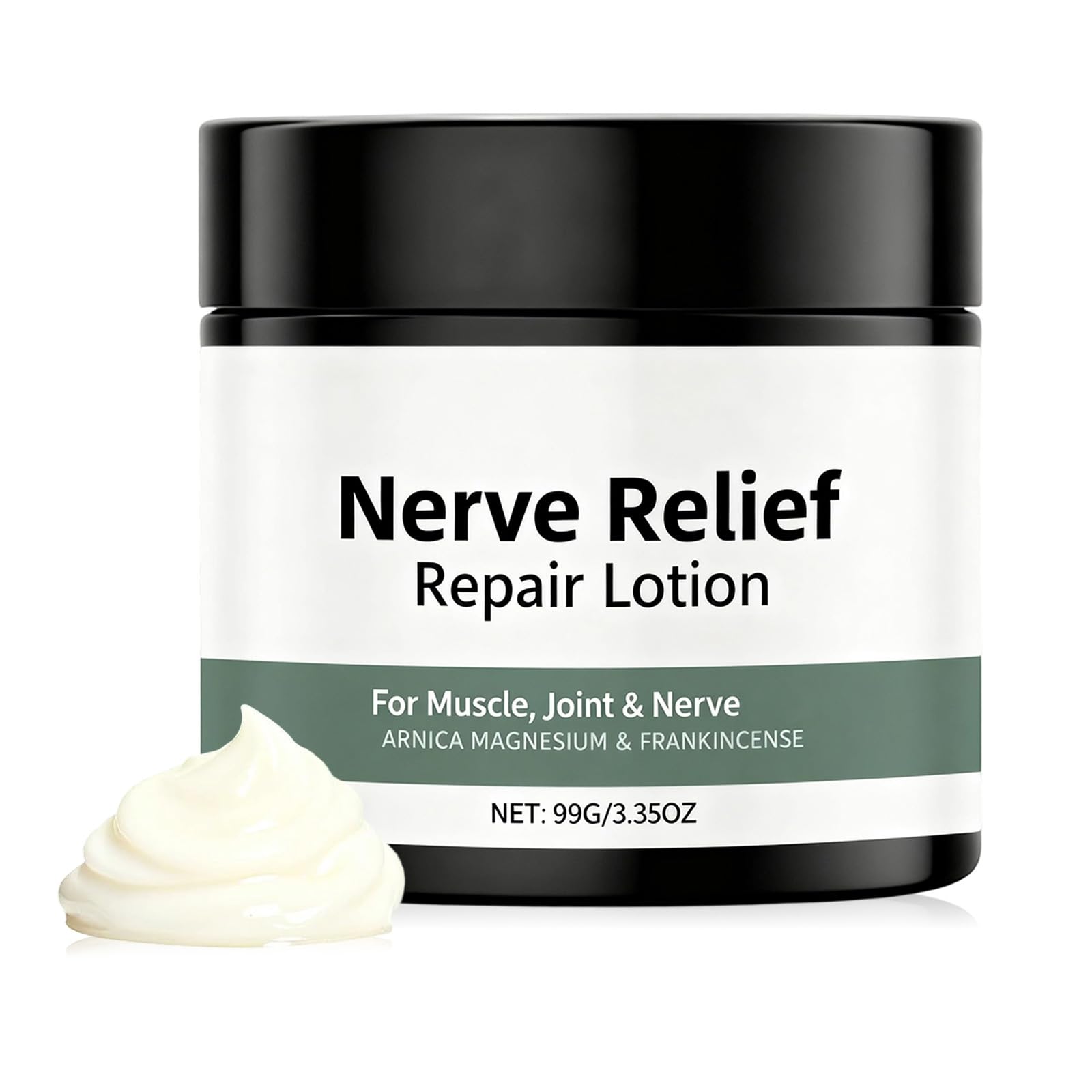 Alcura Nerve Cream bottle showing easy daily application and quick absorption.
