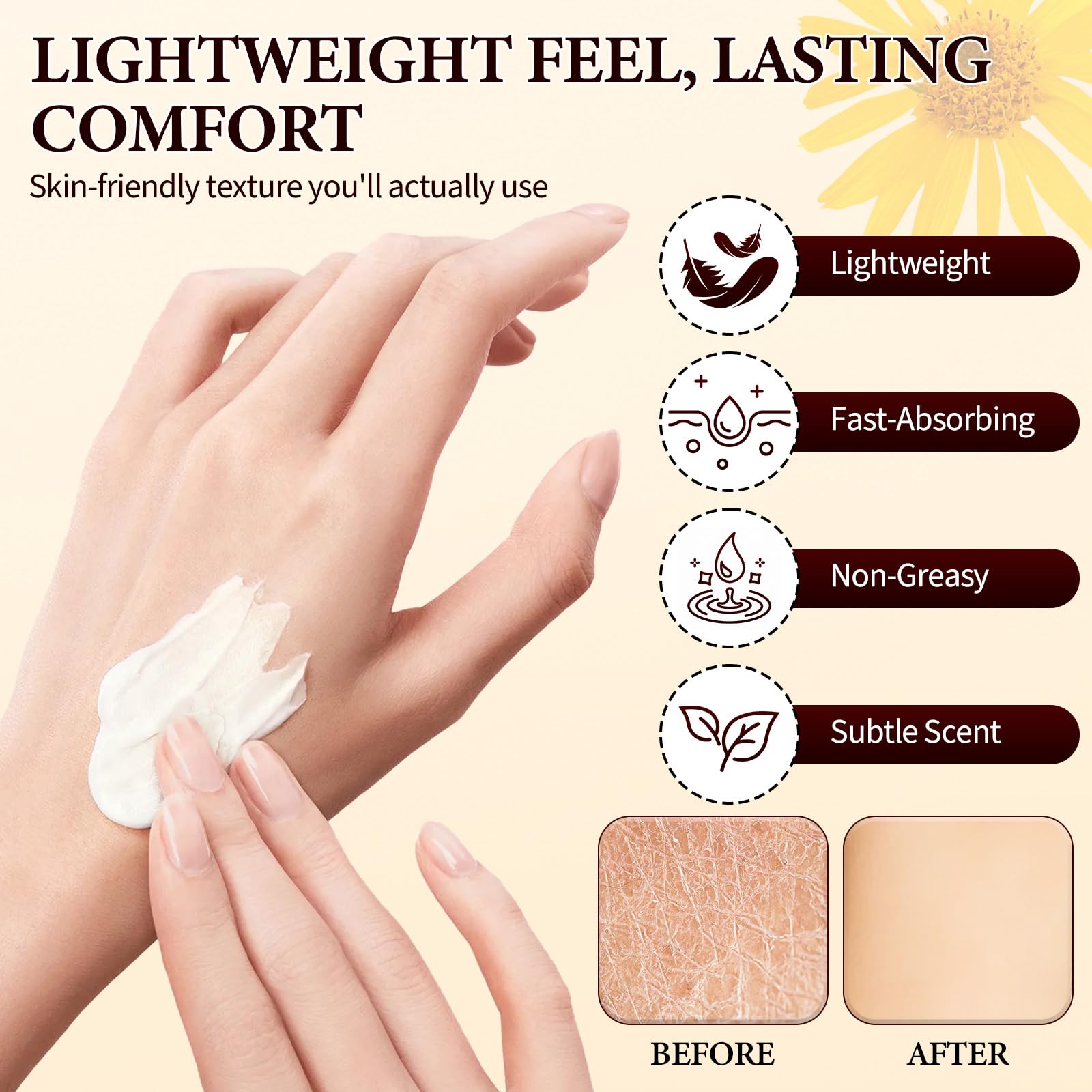 Alcura Nerve Cream applied to knee area for targeted comfort.