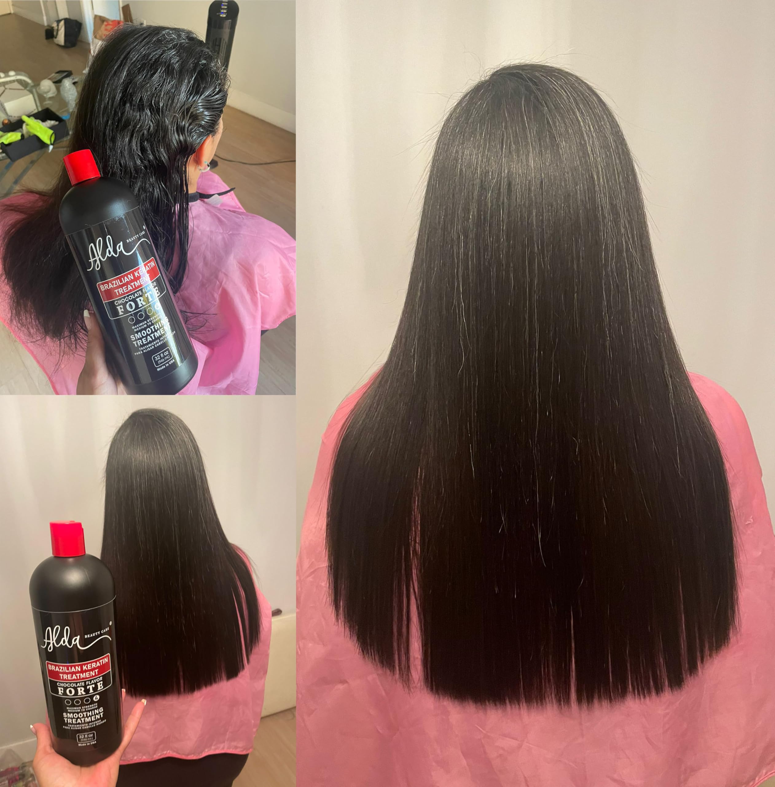 Alda Chocolate Keratin Treatment salon setup image showing professional application.