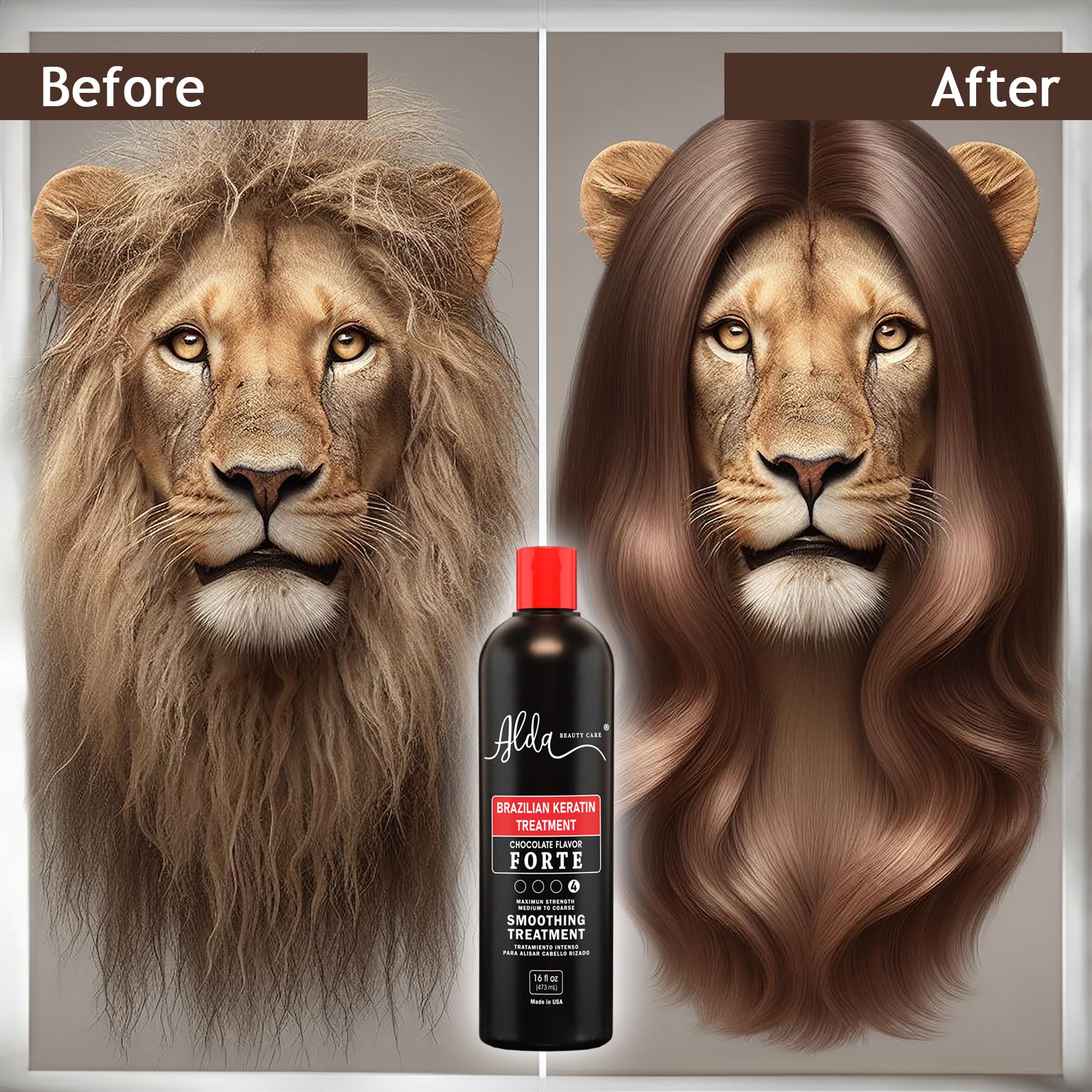 Alda Chocolate Keratin Treatment reveals shine and improved manageability.