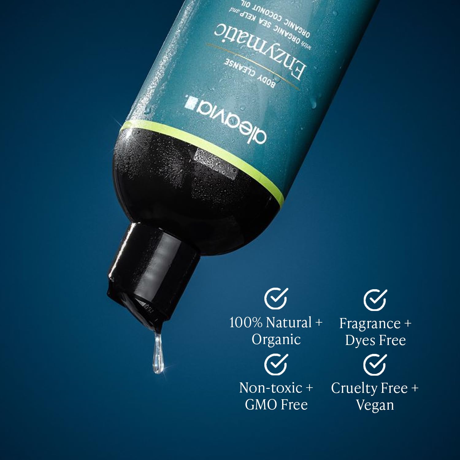 Graphic shows organic cucumber and bitter melon ingredients in Aleavia Body Cleanse.