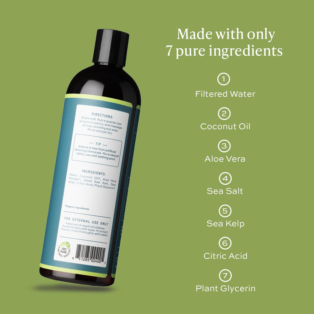 Aleavia prebiotic formula bottle highlights skin microbiome nourishment and balance.