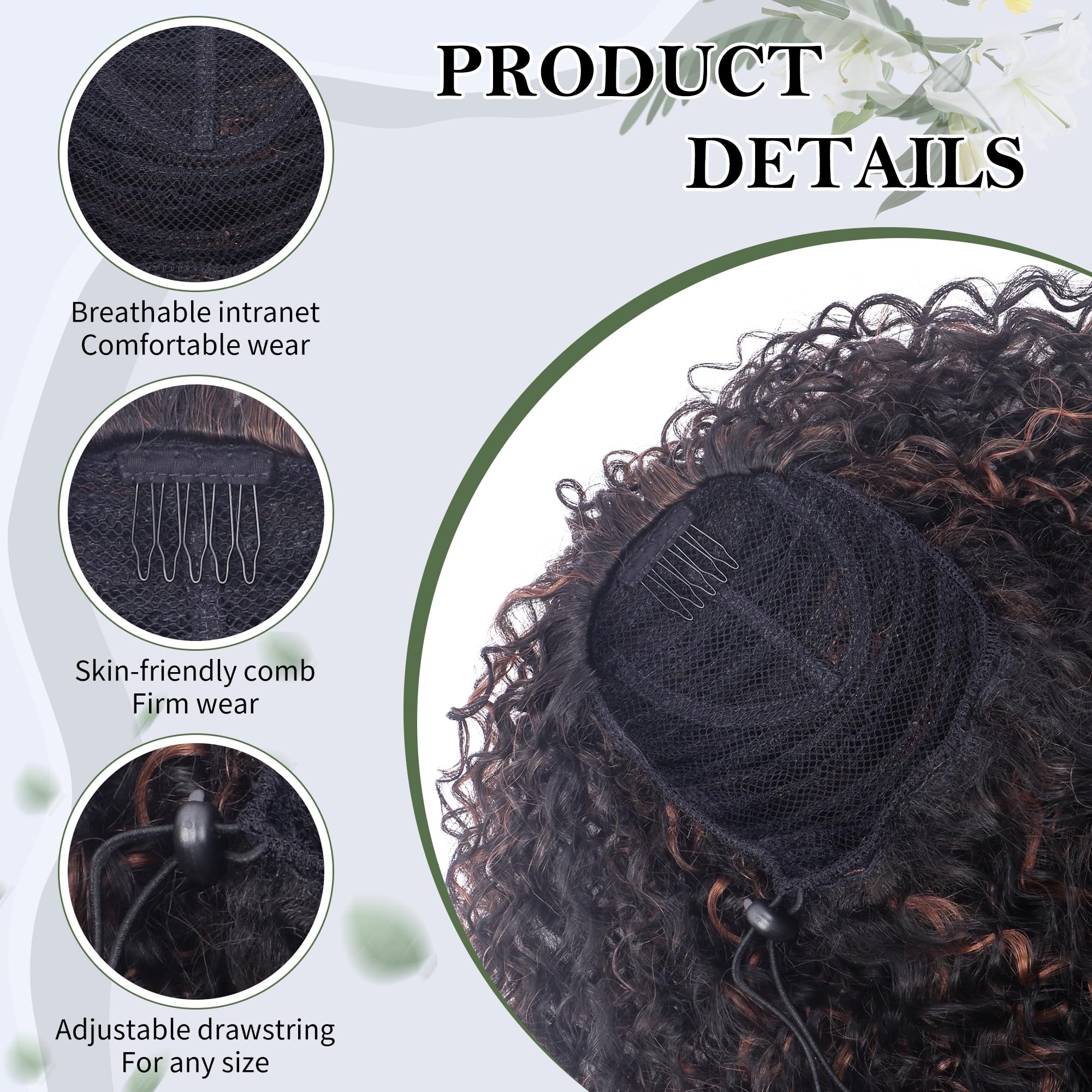 Alebery lightweight drawstring ponytail for secure all-day wear.