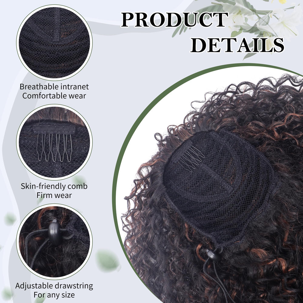 Alebery lightweight drawstring ponytail for secure all-day wear.