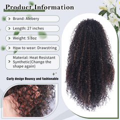 Alebery synthetic-human hair blend ponytail offers lightweight, tangle-free wear.