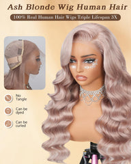 Alepop ash blonde wig 13x6 deep part with versatile parting options