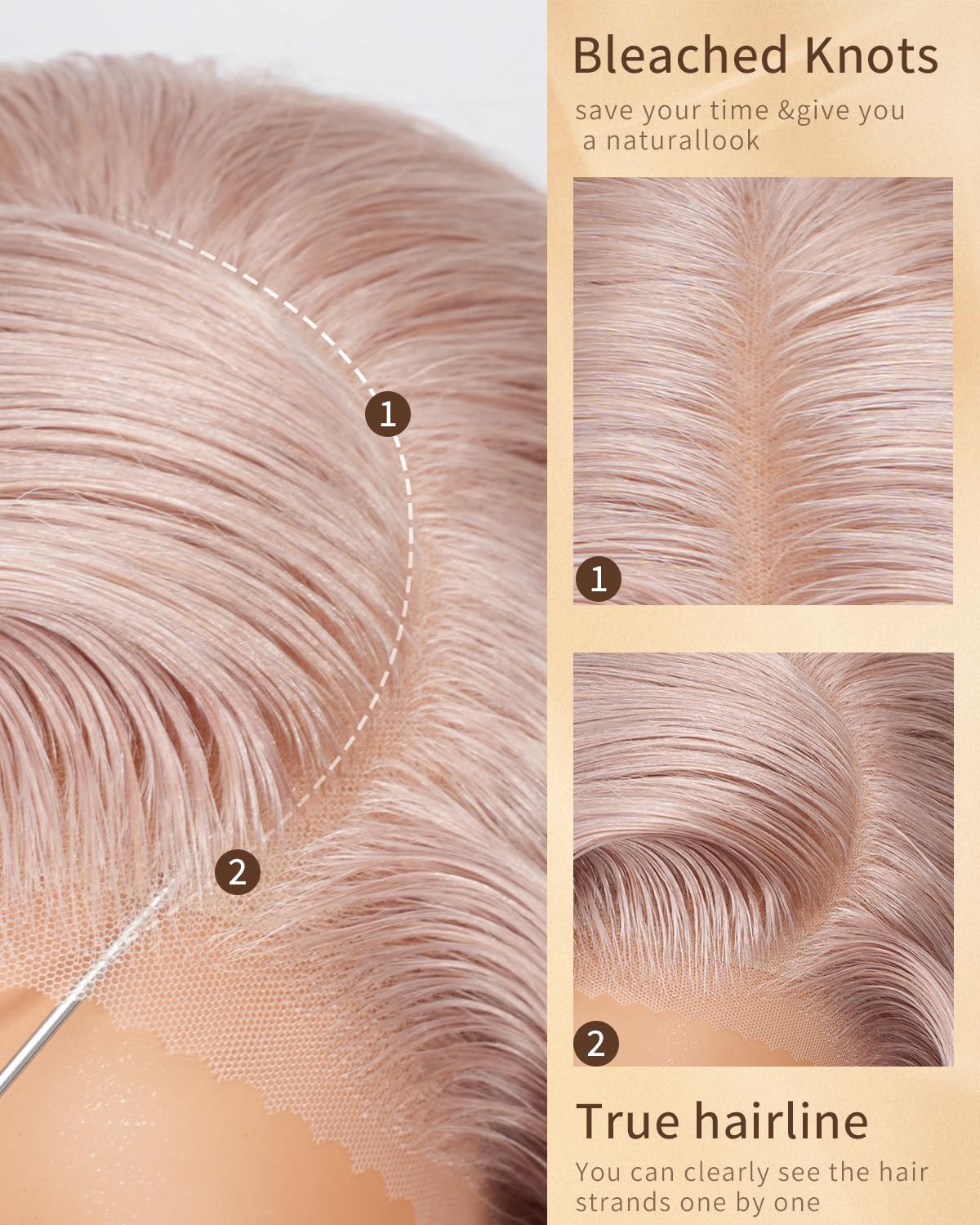 Alepop ash blonde wig pre-plucked with baby hair for easy styling
