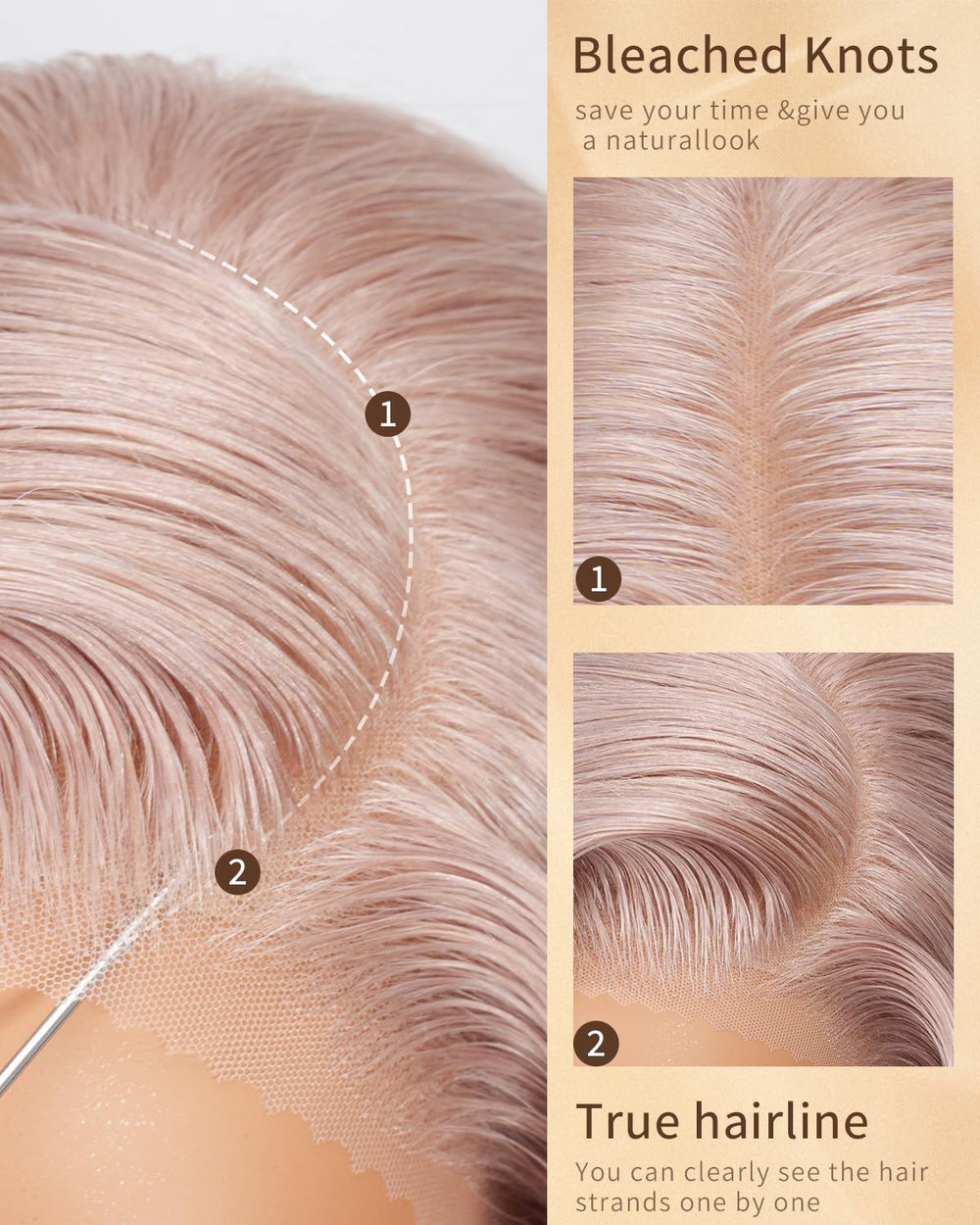 Alepop ash blonde wig pre-plucked with baby hair for easy styling