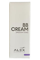 Alex Cosmetic BB Cream Medium Tone swatch on skin demonstrates pore-minimizing, even-tone effect.