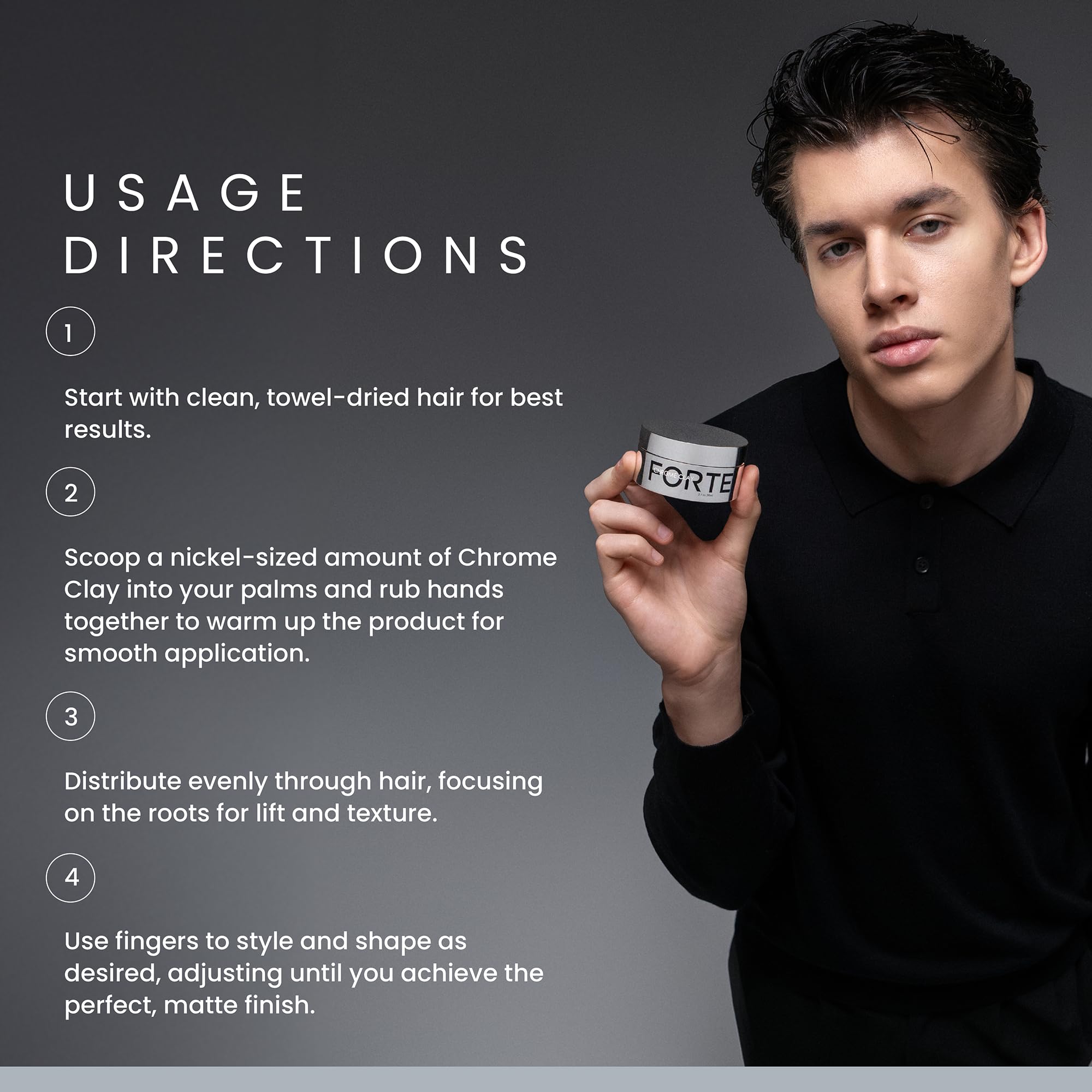 Chrome Clay Forte demonstrates easy wash-out and refreshed feel after use.