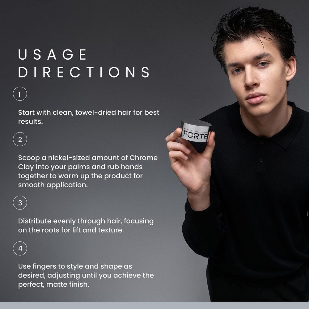 Chrome Clay Forte demonstrates easy wash-out and refreshed feel after use.