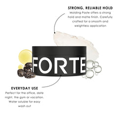 Alex Costa Forte Series Molding Paste provides weightless texture and volume for medium to thin hair.