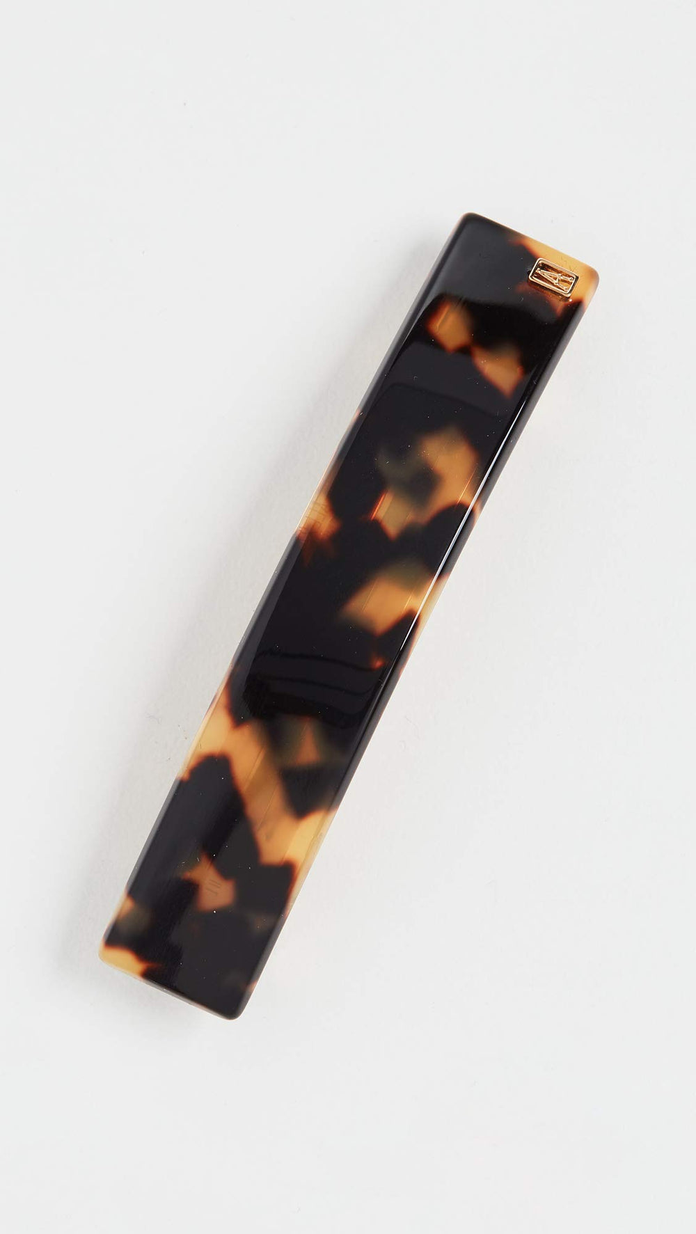 Alexandre de Paris Tokyo tortoise hair clip close-up showing slim profile and smooth edges