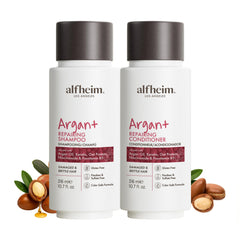 ALFHEIM Argan+ Repairing Shampoo front view for daily cleansing and frizz control.