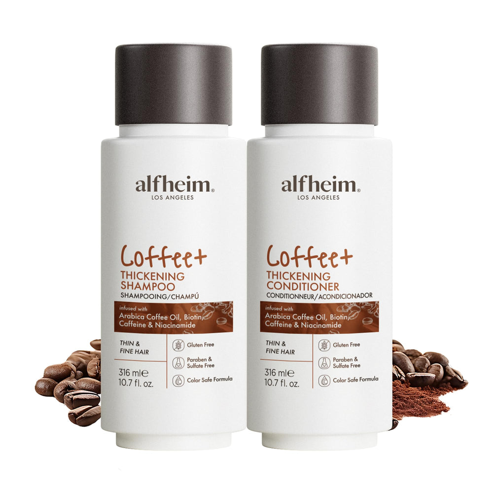 ALFHEIM Coffee Thickening Shampoo bottle for fuller-looking hair