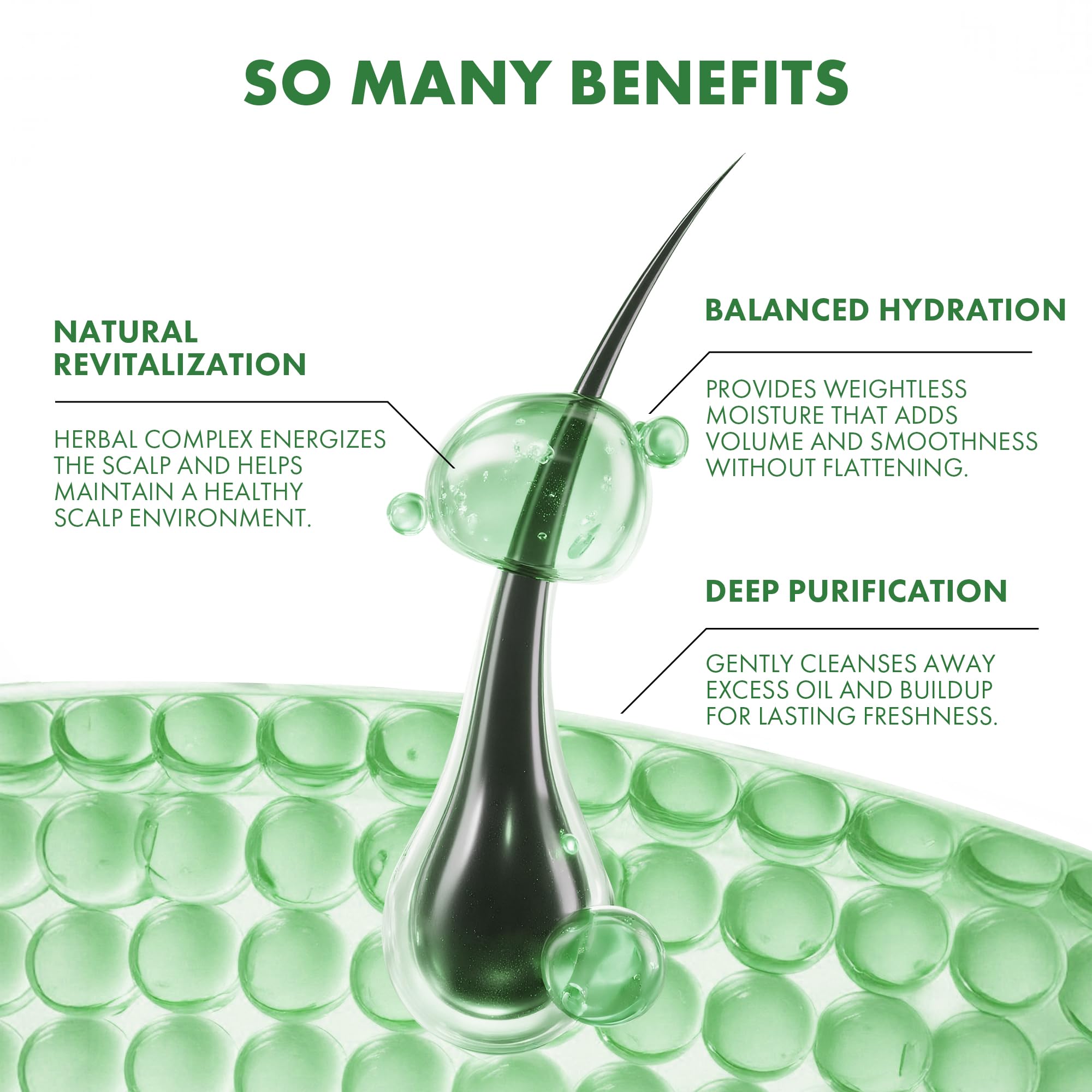 ALFHEIM Rosemary+ Purifying Shampoo scalp-refresh scene suggests airy volume for fine hair