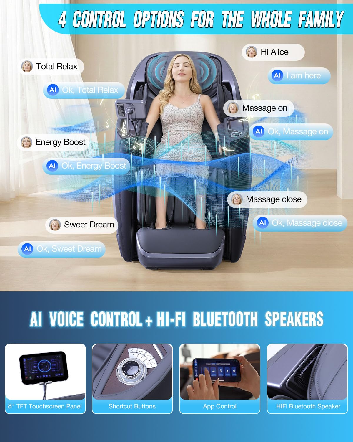 Alfine A710 Pro app control interface for convenient remote adjustments.