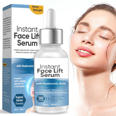 ALFREVER Instant Face Lift Serum bottle closeup highlights premium formula.