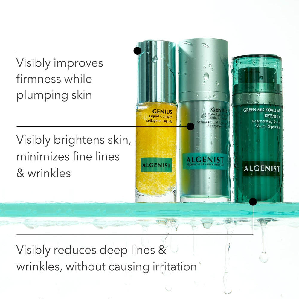 Diagram of anti-aging ingredients highlighting visible fine lines reduction