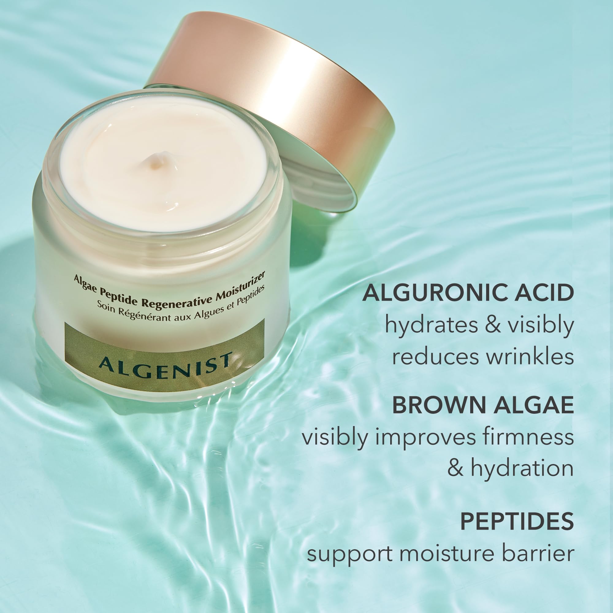 Algenist Alguronic Acid closeup emphasizes barrier support