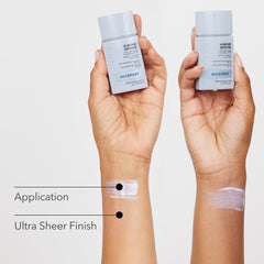 Algenist Sublime Defense matte finish texture after application