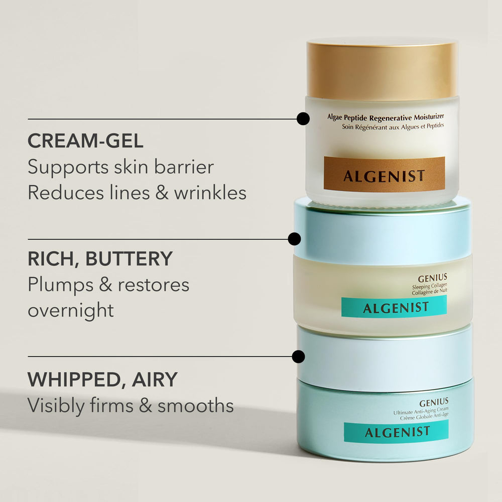 Algenist vitamin E liposomes illustrate hydration and smoother texture