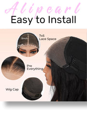 Ali Pearl cap closeup pre-plucked showing baby hairs for natural look.