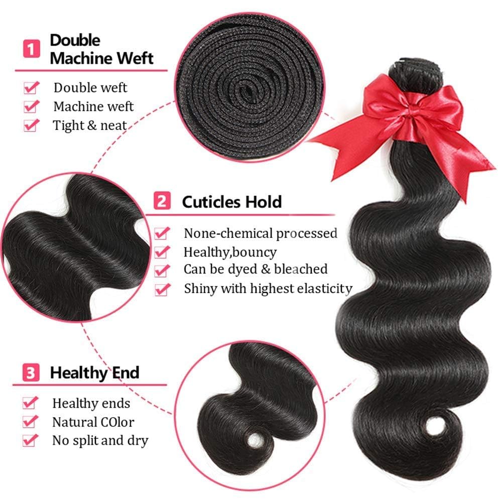 ALIANNA 12A body wave bundles texture close-up shows soft, silky strands for volume.