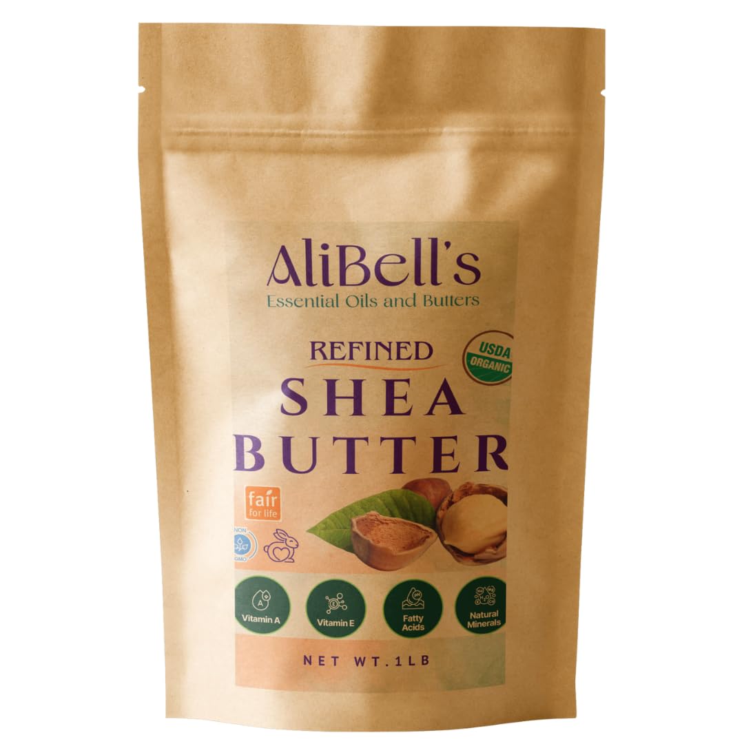 AliBell's Refined Shea Butter unscented pouch for deep hydration and skin nourishment.