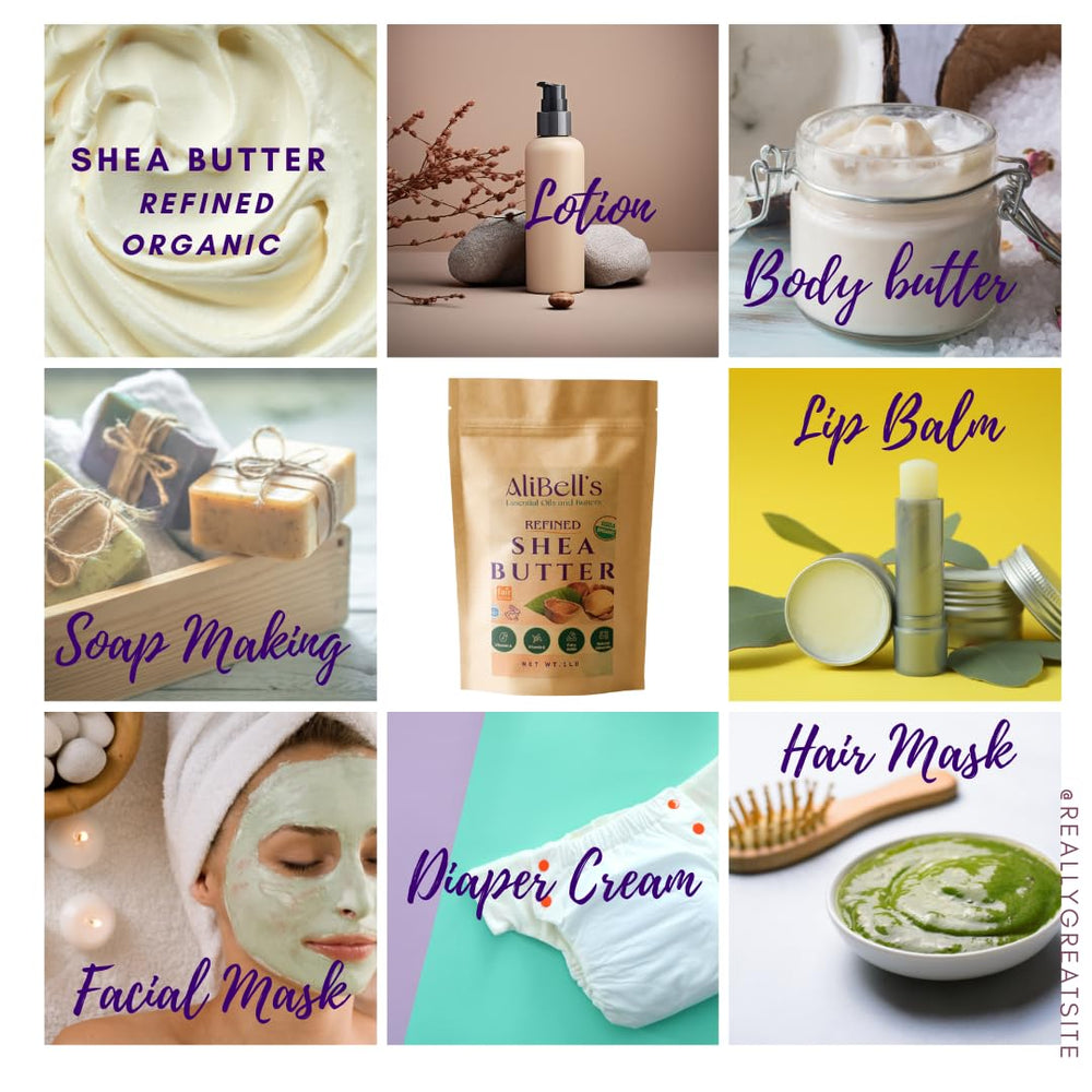 AliBell's refined shea butter chunks are easy to break and melt.