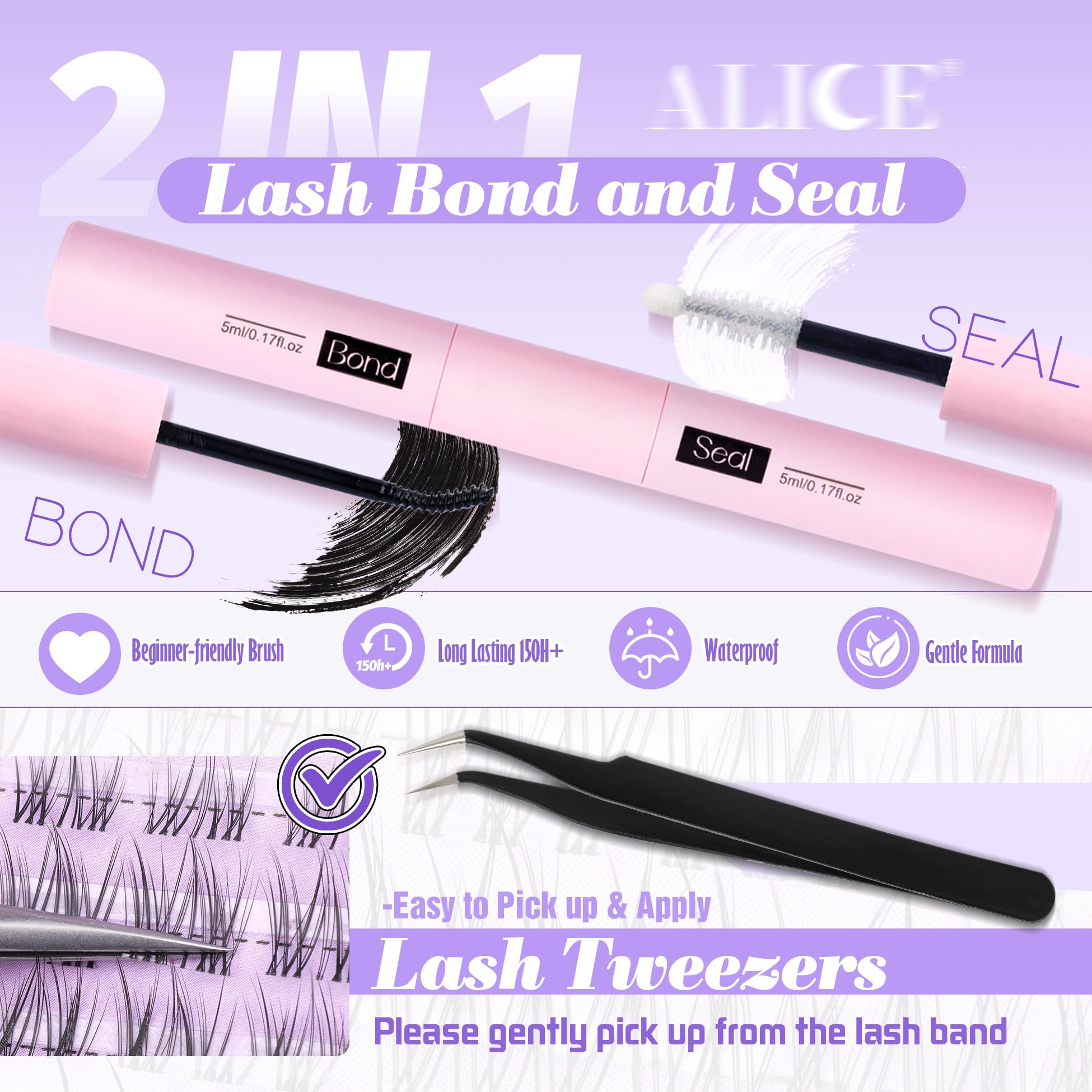 ALICE eyelash tweezers tool for precise home application