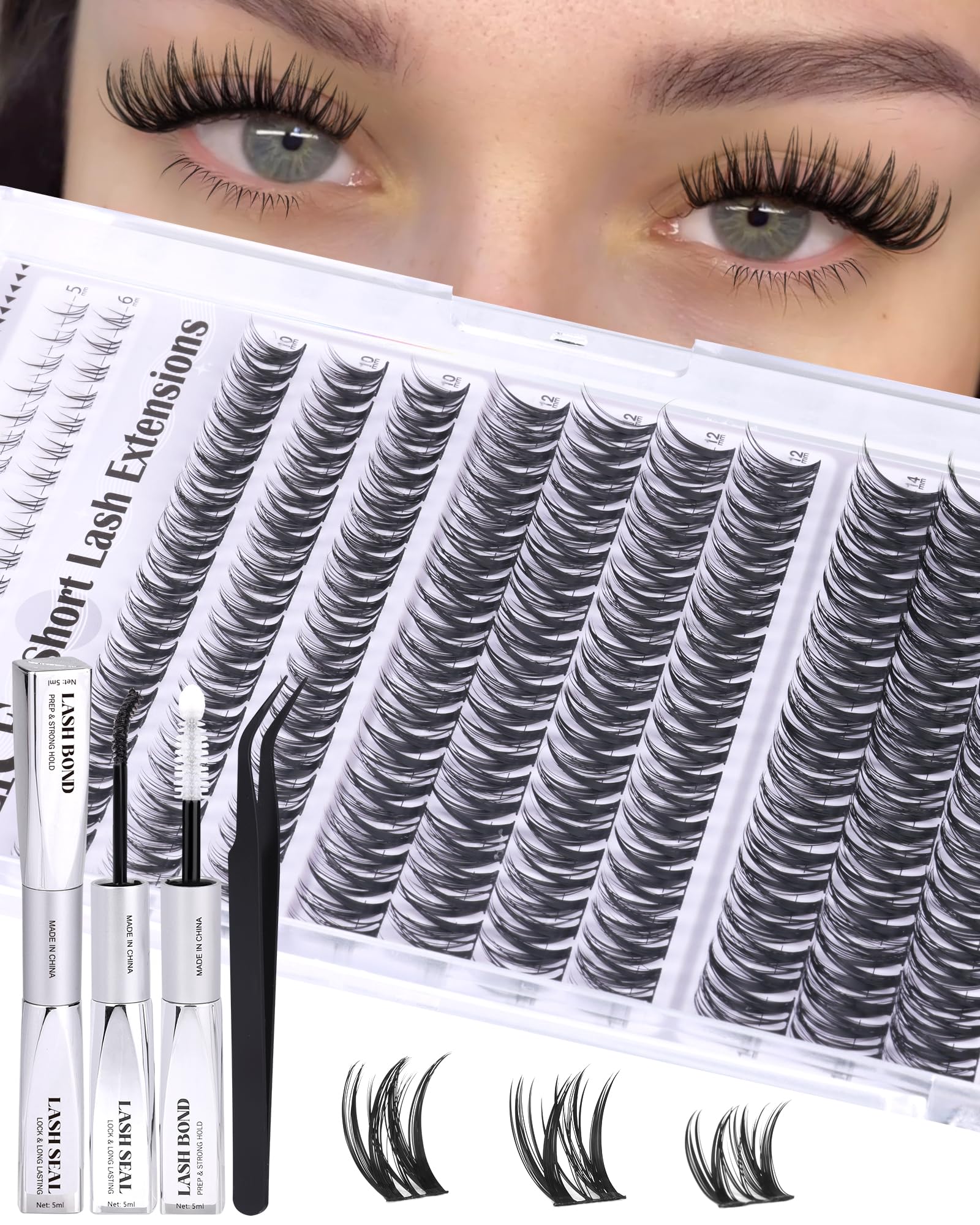 ALICE Flaunt Lash Clusters Kit CC-curly top clusters for subtle lift.