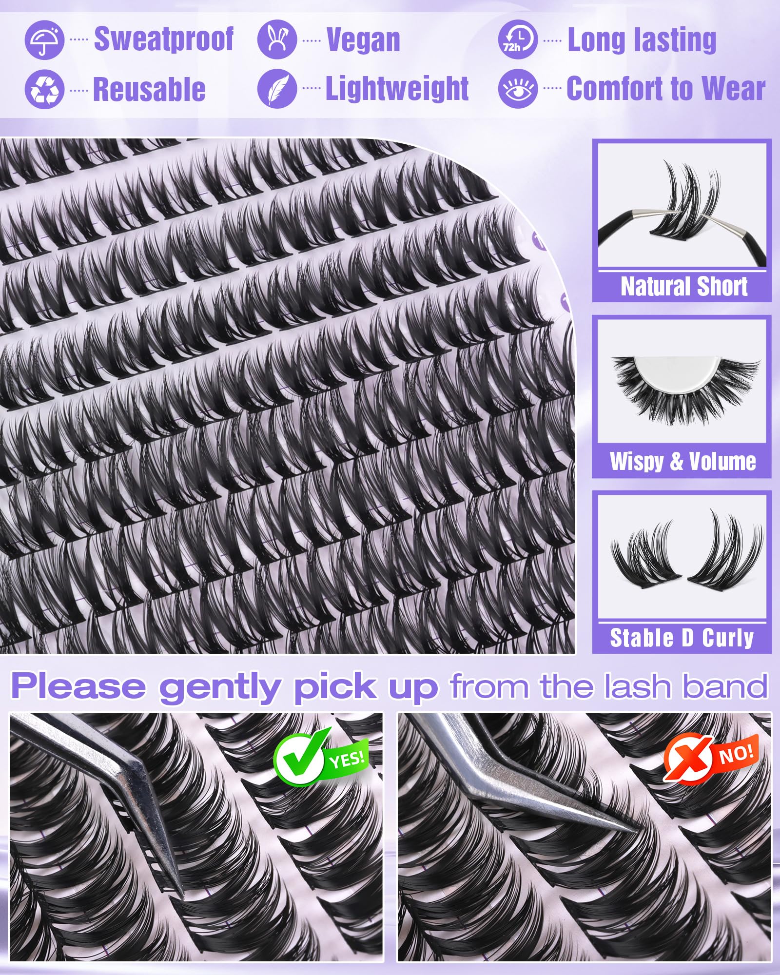 ALICE Flaunt Lash Clusters outer-14mm create a gentle cat-eye touch