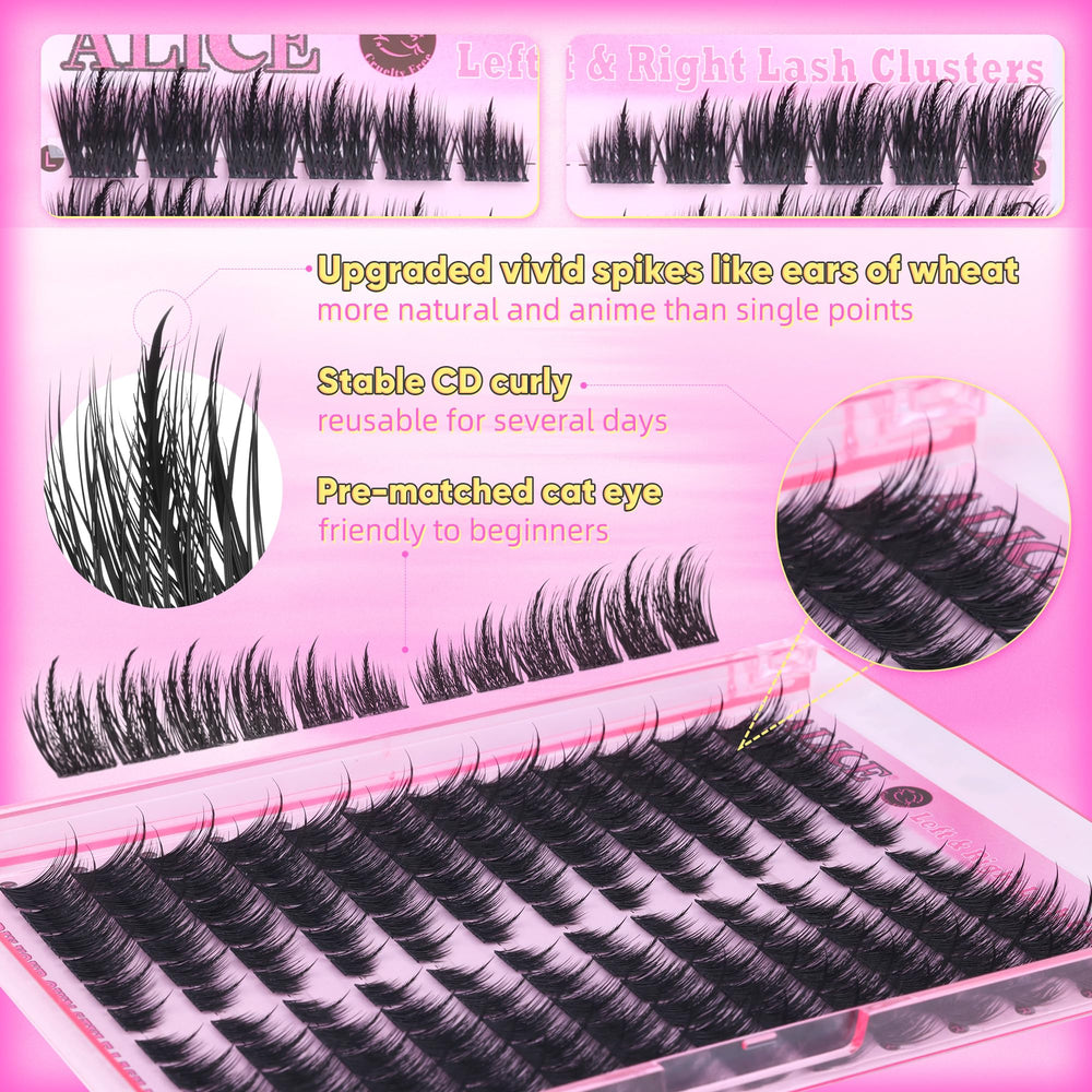 ALICE CD-curly lashes lift the eye with natural curve.