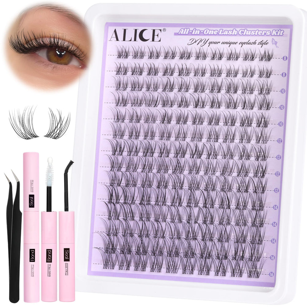 ALICE Lash Clusters Kit natural wispy extensions for subtle daytime enhancement.