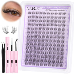 ALICE Lash Clusters Kit natural wispy extensions for subtle daytime enhancement.