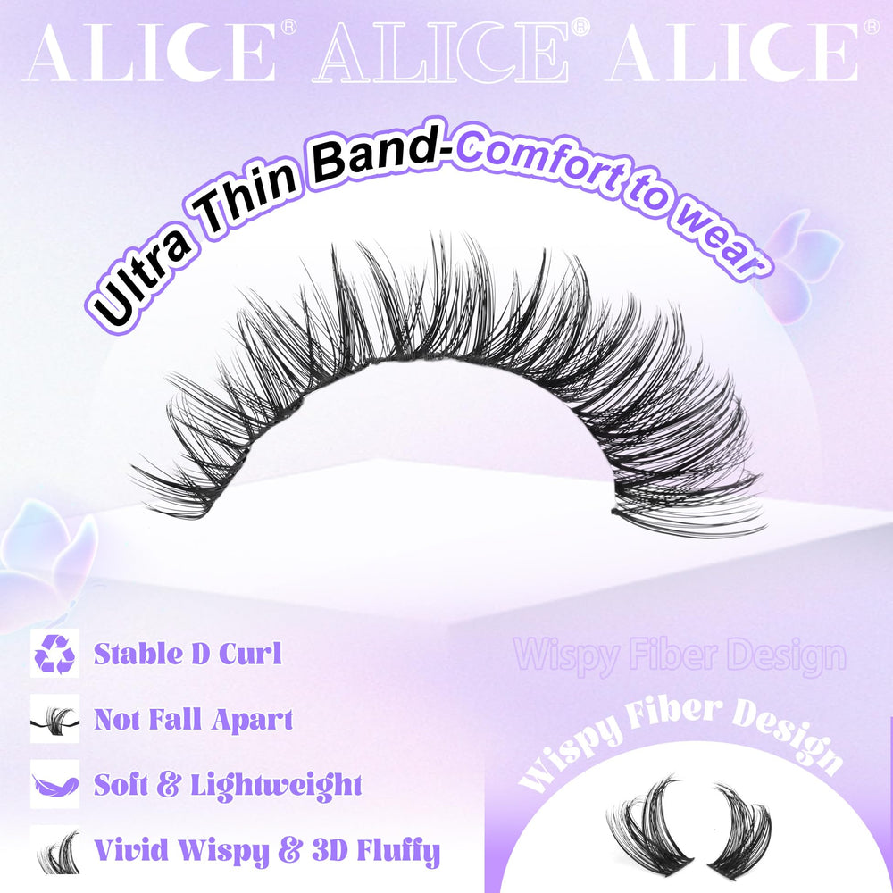 ALICE ultra-thin lash bands enable gentle, beginner-friendly application.