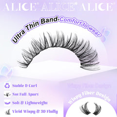 ALICE ultra-thin lash bands enable gentle, beginner-friendly application.