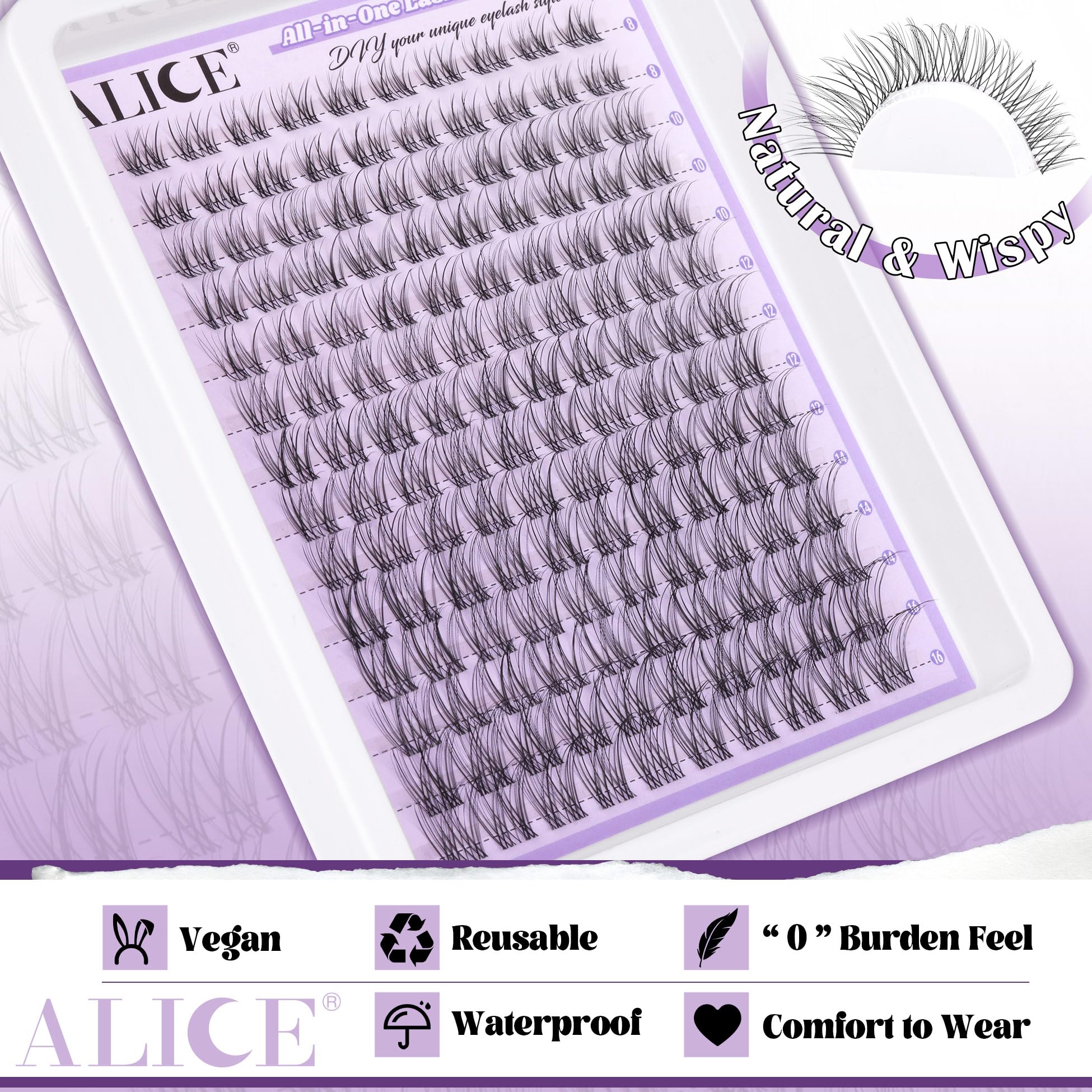 ALICE Lash Clusters Kit portable case aids travel-ready lash organization.