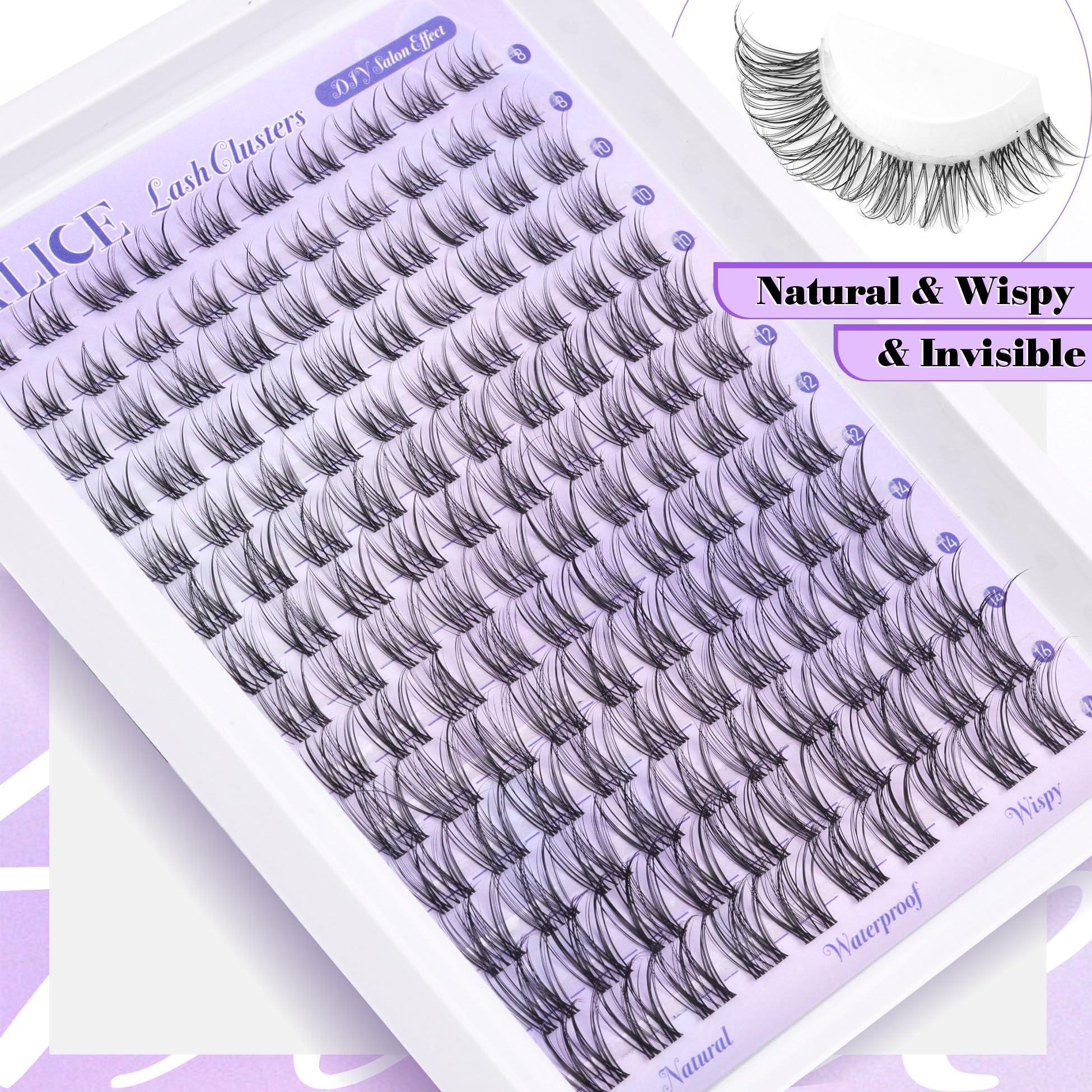 ALICE lash clusters in mixed lengths 8-16mm for natural DIY volume