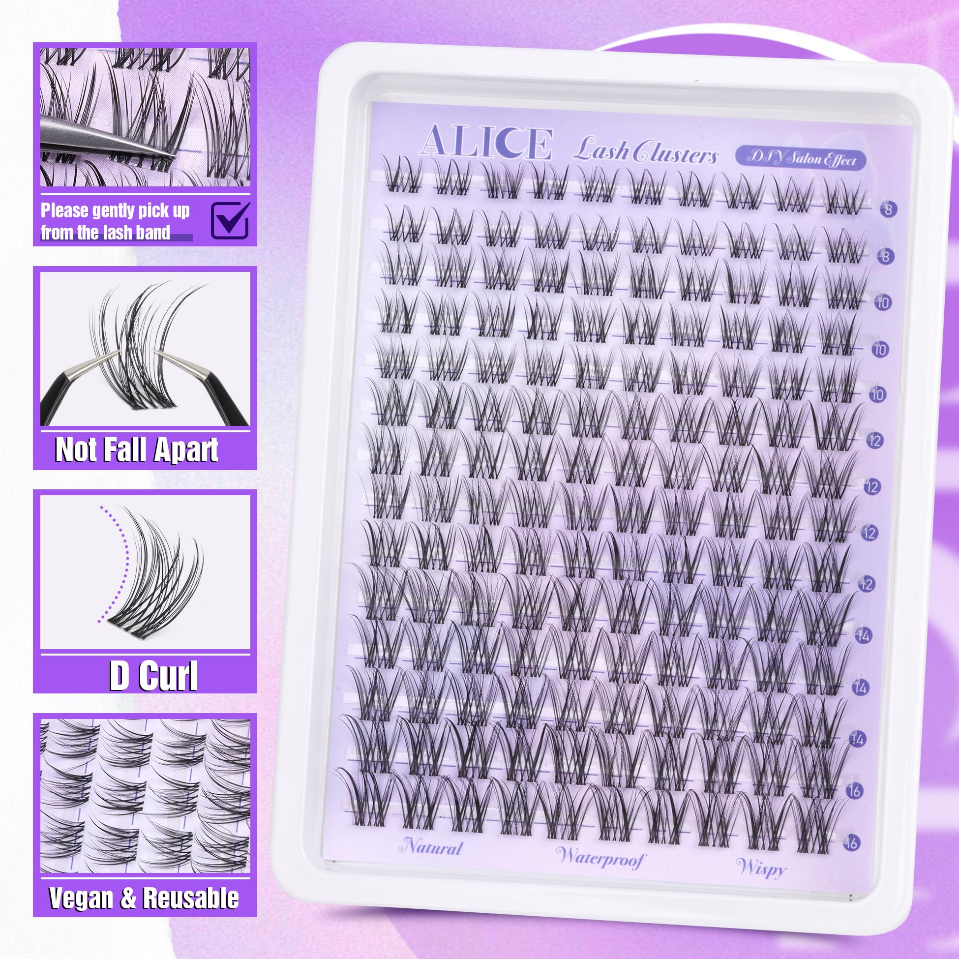 ALICE lash clusters are reusable for multiple wearings