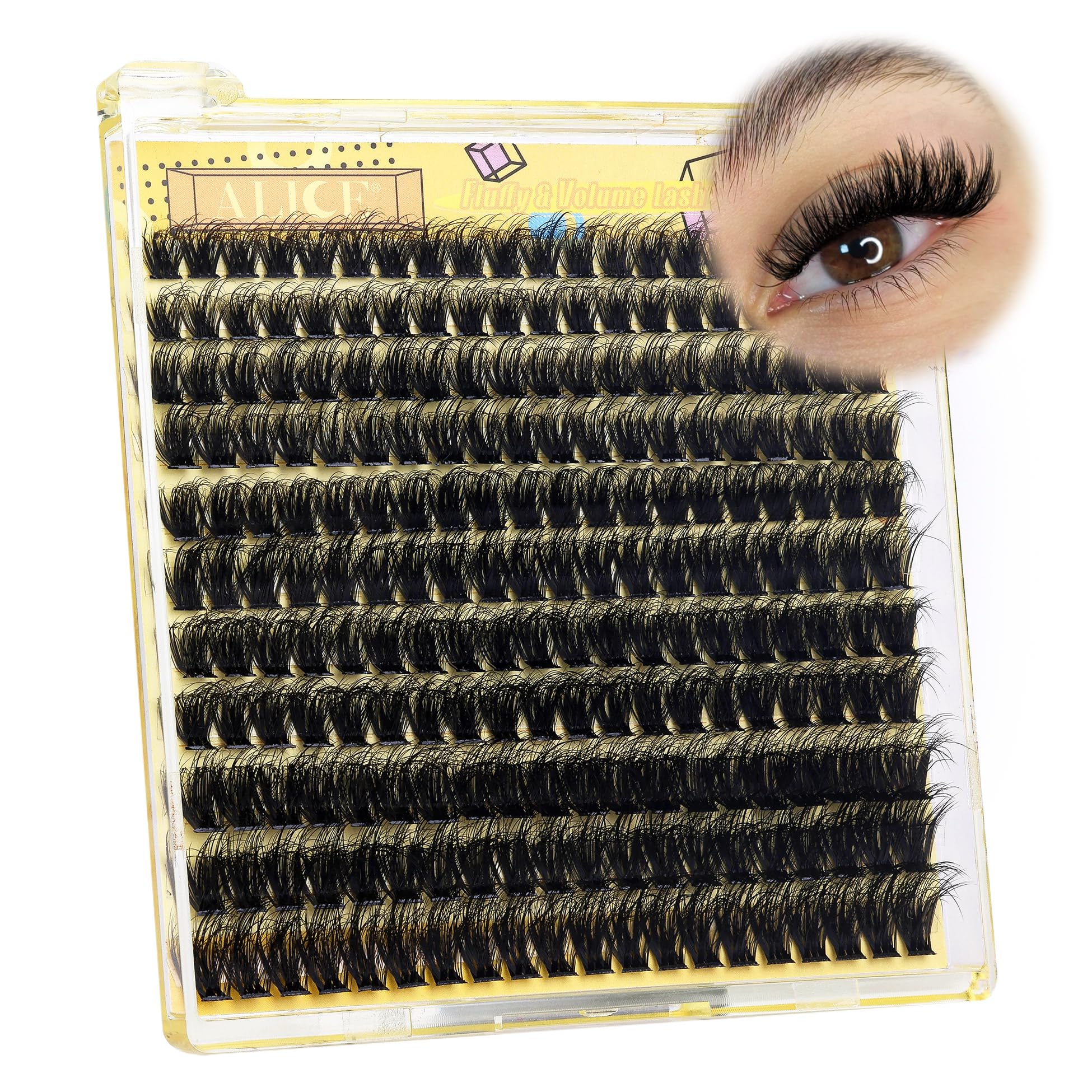 ALICE Lash Extensions Thick 3D Clusters comfortable wear throughout the day